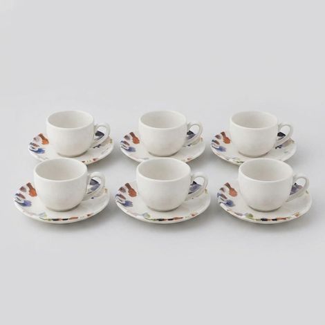 Set 6 tazze da caffè in porcellana dipinta Silene (1/3)
