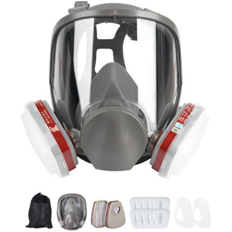 QORVA-Masque Respiratoire Intégral Avec Filtres, Masque Anti-Poussière En Aérosol De Peinture Réutilisable, Idéal Pour Polissage,Soudure,Graffiti,La Peinture En Aérosol