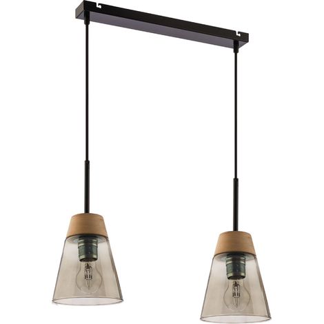 Lampada a sospensione scandinava nera 2xE27 Domino Jupiter