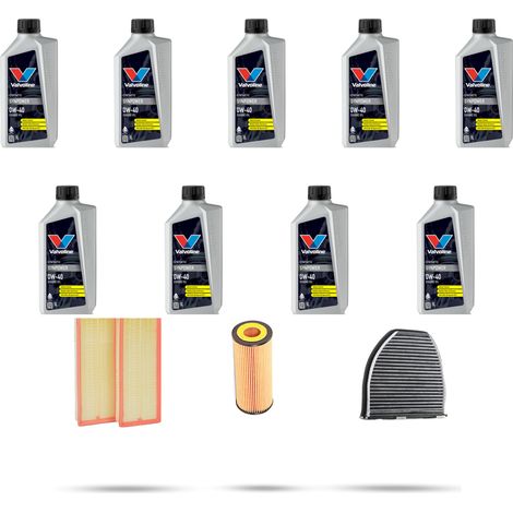 Kit tagliando 3 FILTRI e 9L OLIO compatibile con Mercedes Classe E (w212) 500 285kw dal 2009 (1/5)