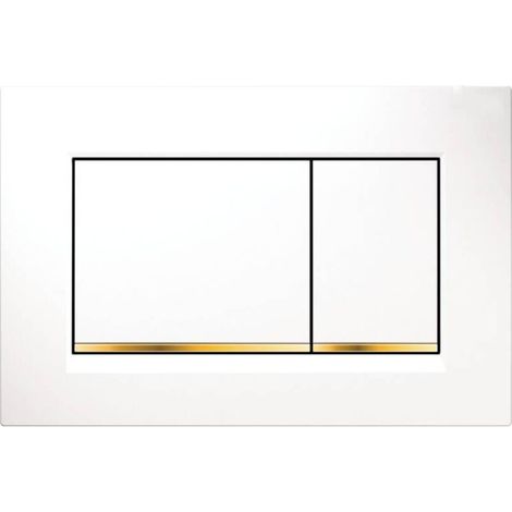 Placca di comando quadrata Geberit Sigma20 (ex Sigma30) per doppio scarico: bianco, oro (115.883.KK.1)