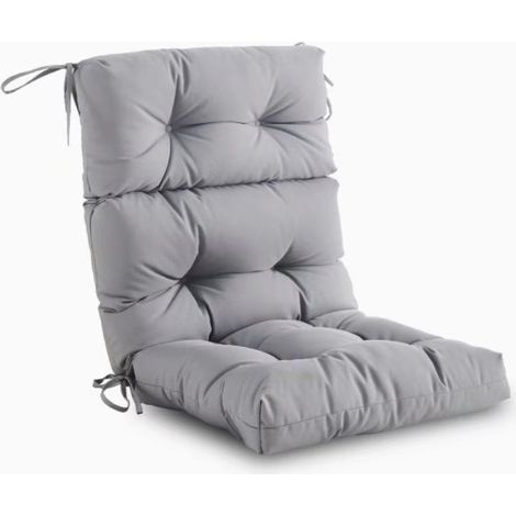 Coussin de chaise suspendue en tissu imperméable d'extérieur — Coussin épais pour assise et dossier de chaise berceau — Gris foncé, style pliable en trois parties et imperméable (112 x 53 cm) (1/3)