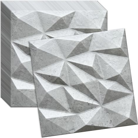 Verdico Panneau mural 3D polystyrne - Architecture en béton - 50x50 cm - 12 pices - Design moderne - Montage facile, revtement de mur & plafond