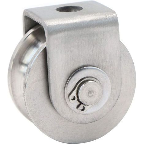 Single Pulley, Stainless Steel Cable Pulley, Lifting Pulley, Climbing Pulley, Loading Pulley, Capacity 30kg - 1 Piece, Silver (1/4)
