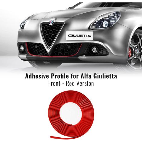 Profilo Adesivo per Dam Paraurti Alfa Giulietta con Biadesivo 3M APT - Colore: ROSSO - Confezione: ANTERIORE