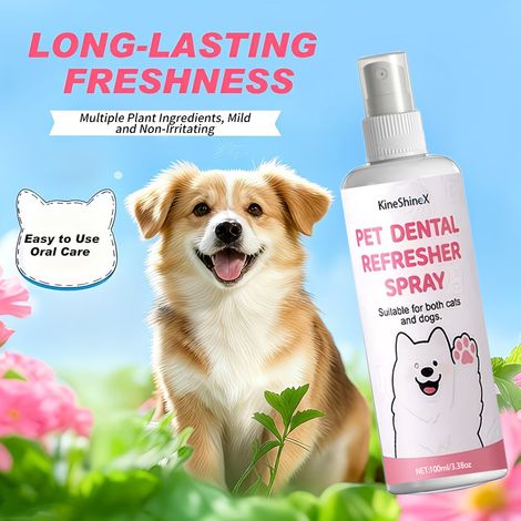 Mundspray für Haustiere, Mundwasser für Hunde, beseitigt Mundgeruch, Sprays zur Mundreinigung, Desodorierung und Zahnsteinentfernung für Katzen. (1/5)