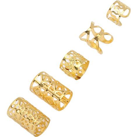 200 Perles Vikings pour Tresses et Dreadlocks, Accessoires de Coiffure avec Runes Nordiques en Or (1/5)