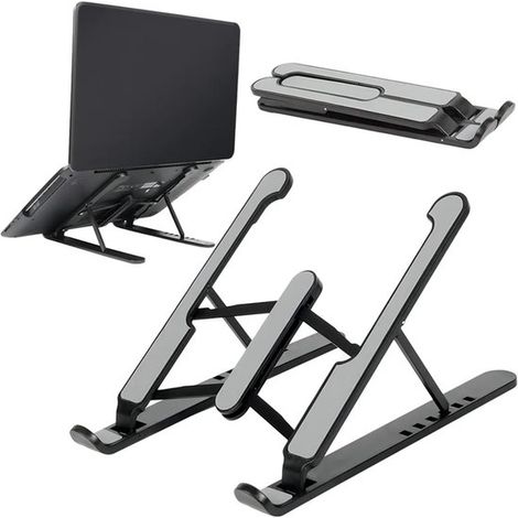 Soporte plegable para portátil, soporte ajustable para tableta (color: negro) (1/5)