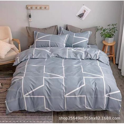 1 Drap de lit en coton rayures grises tissage serré fermeture éclair usage hiver été(Q3 : Nouveaux produits pour le mois d'août) (1/5)