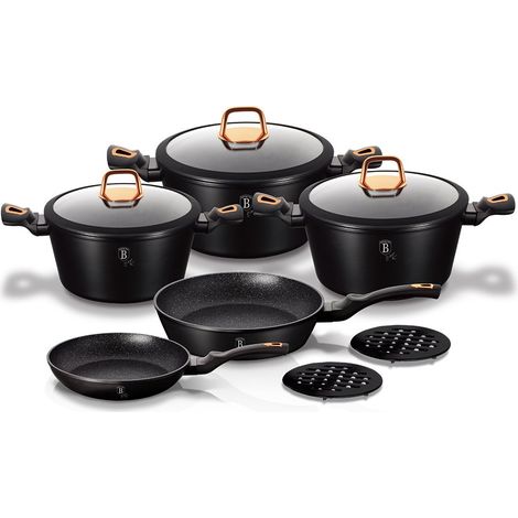 Juego de 10 macetas de granito Berlinger Haus Black Rose BH-1645 (1/5)