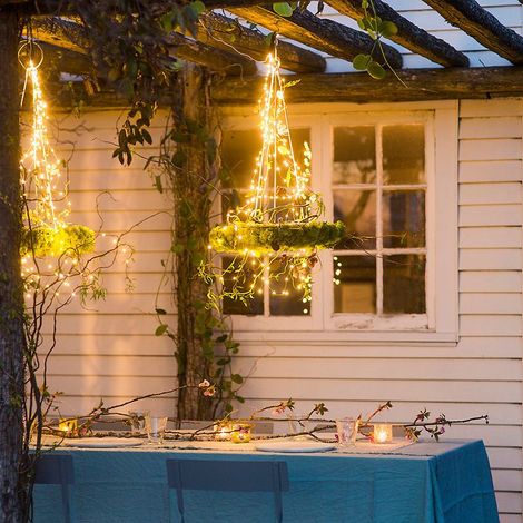 Guirlande lumineuse à énergie solaire,10 brins 100 LED,étanche,décorative,fil de cuivre doré,pour jardin,arbre de Noël