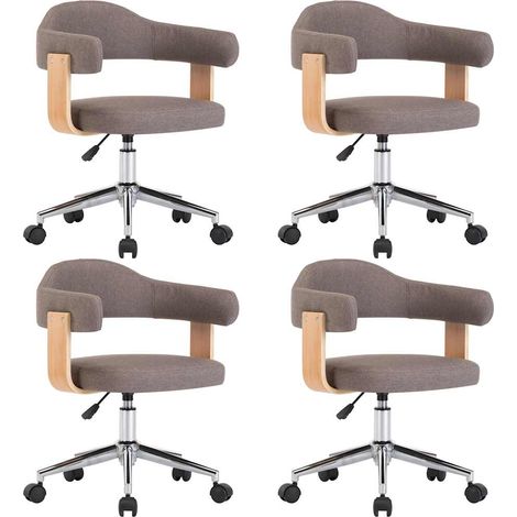 Maison Exclusive - Drehbare Esszimmerstühle 4 Stk. Taupe Bugholz (1/5)
