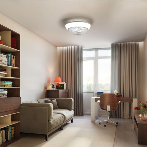 Ventilatore da soffitto LED RGB 38 cm, dimmerabile, con telecomando, bianco OKMYHOME (1/5)