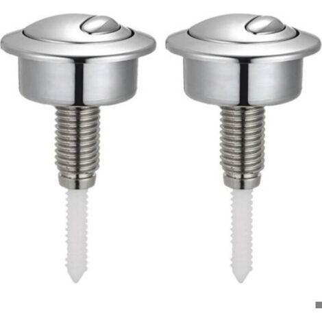 Bouton Poussoir Wc Double Chasse - Compatibilité Siamp Optima 49 - Compatible Twyford Vitra - Lot De 2