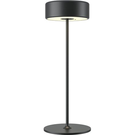 Lampe de chevet LED aluminium variateur fonction tactile ronde Ø 12 cm 34,5 cm haut noir 120 lm moderne (1/5)