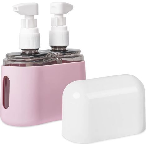 Travel toiletry bottle, TSA-approved travel container, refillable (pink)