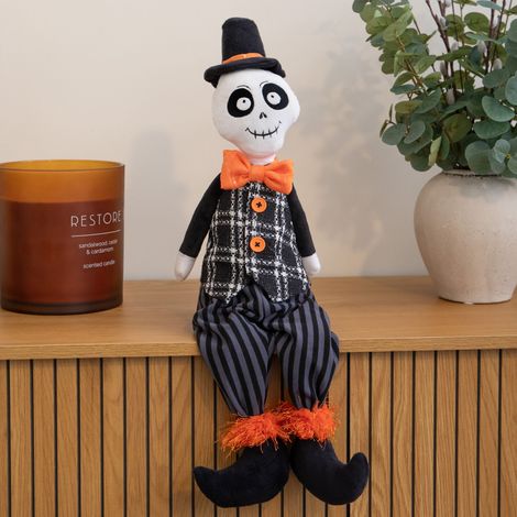60cm Mr Bones Seated Halloween Decoration with Dangly Legs (1/5)