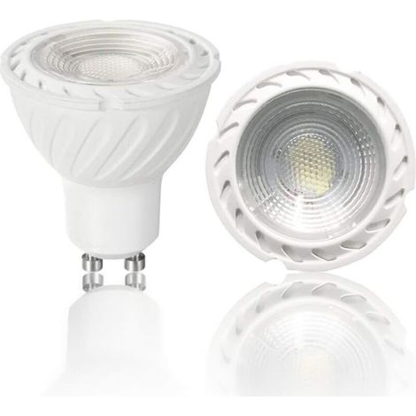 GU10 COB LED Bulb Cool White 6000K, 5W 38° Beam Angle, 45W Halogen Equivalent 450lm Non-Dimmable, Traditional Ceiling and Track Spotlight (8-Pack) [Energy Class A+]