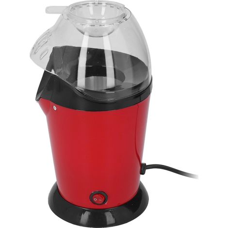 Machine à pop-corn électrique à air chaud haute vitesse, rouge, petite, 1200 W, portable, idéale pour appartements, kitchenettes et camping (prise UE 230 V). (1/5)