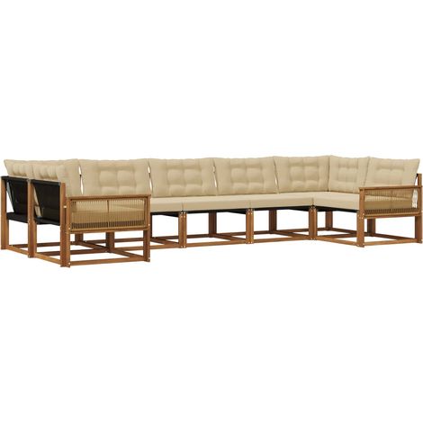 Outdoor Sofa Set with Cushion 7 pcs Natural and Beige vidaXL (1/5)