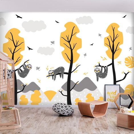 Papier peint Cute Sloths - 300 x 210 cm (1/4)