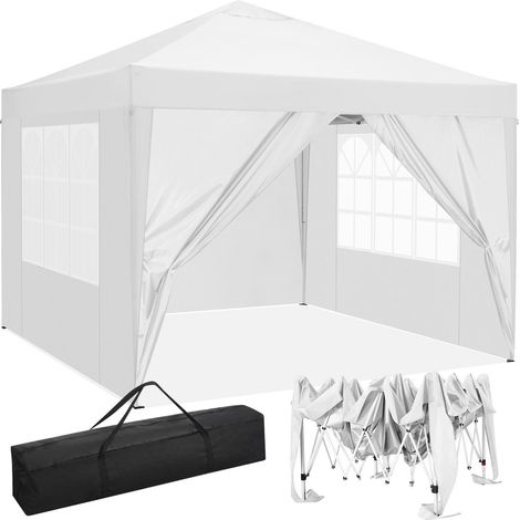 Tonnelle pliante 3x3m imperméable avec 4 parois amovibles – Structure en aluminium – 3 hauteurs réglables – Pour événements extérieurs (1/5)