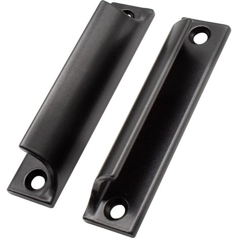 2 Pièces 90 mm Poignée de Porte Coulissante, Noir Aluminium Poignée Meuble, Poignee de Meuble Cuisine, pour Portes de Balcon, Portes Coulissantes, Tiroirs (1/5)