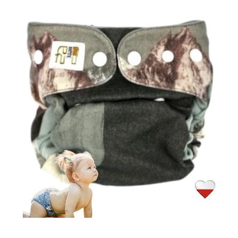 Pannolino in lana con copertura superiore verde NappiMe, pannolini riutilizzabili (1/5)