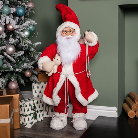 80cm Red Standing Mega Papa Noel Santa Claus Indoor Decoration (1/5)