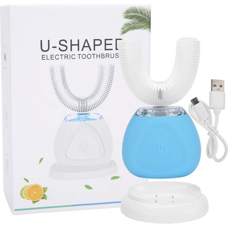 Brosse à dents électrique ultrasonique en forme de U, silicone blanchissant, pour adultes et enfants (1/5)