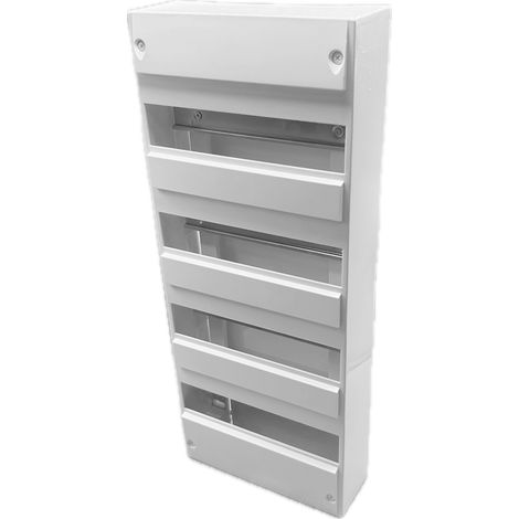 Coffret plastique intérieur MAXI-RAIL - coffret plastique interieur - Coffret plastique blanc 4 rangées 13 modules