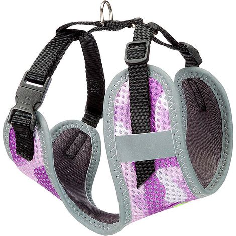 Ferplast NIKITA P FASHION Pettorina tecnica in nylon traspirante per cani. Cuciture riflettenti. In varie misure e colori.. Variante XXS - Misure: A: 15-22 cm B: 22-33 cm 10 mm - Viola