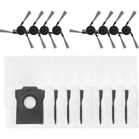16 pièces : brosse latérale et sac à poussière pour aspirateur Dreame Mova Z60 Pro / Z60 Ultra - Pièces de rechange : brosse latérale et sac à poussière