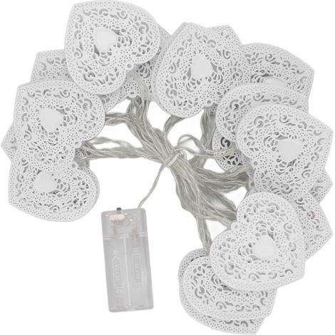 Ortviai Guirlande Lumineuse LED en Fer avec 20 Ampoules en Forme de Cœur – 3 m, Lumière Chaude Blanche, pour Décoration Intérieure et Extérieure (1/5)