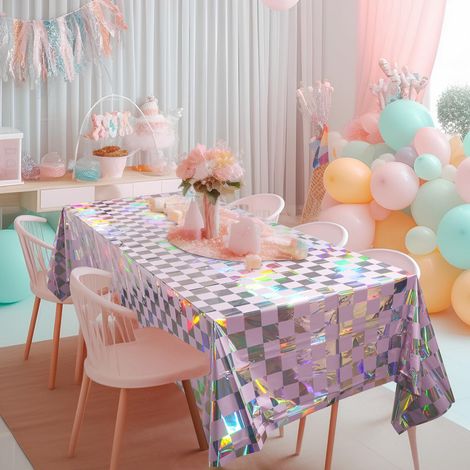 Nappe De Noël - Nappe De Table En Plastique Multicolore - Pour Cuisine Et Salle À Manger - 274 x 137 cm - 1 Pièce (1/5)