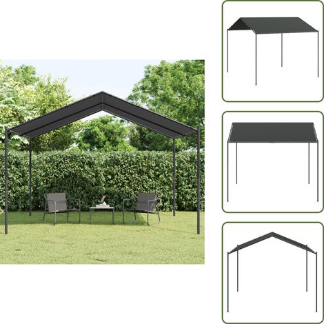 Gartenpavillon Anthrazit 4x4 m Stahl und Stoff - Gartenpavillon - Outdoorüberdachung - Sonnenschutz - Regenschutz - Gartenparty (1/5)