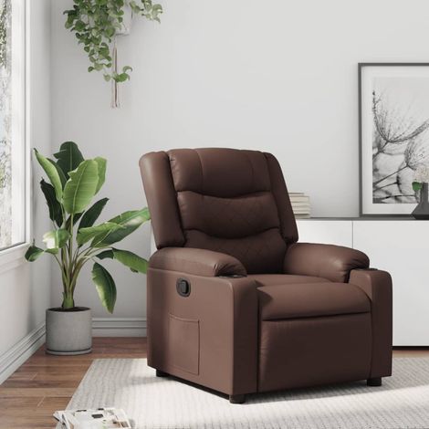 Sillón reclinable de cuero sintético marrón vidaXL (1/5)