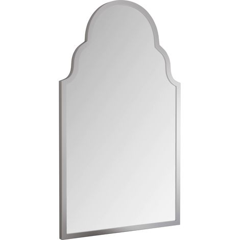 Rechteckiger Wandspiegel mit Metallrahmen für Bad Flur oder Schlafzimmer aus Glas Silber 61 x 101 cm (1/5)