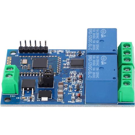 Module relais Bluetooth double canal DC12V en plastique pour contrôle à distance via application mobile (1/5)
