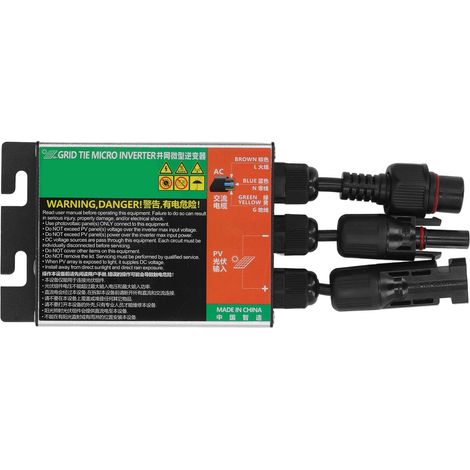 Micro-onduleur réseau MPPT 260W, onde sinusoïdale pure, compact, énergie solaire alternative, AC230V, pour raccordement au secteur (1/5)