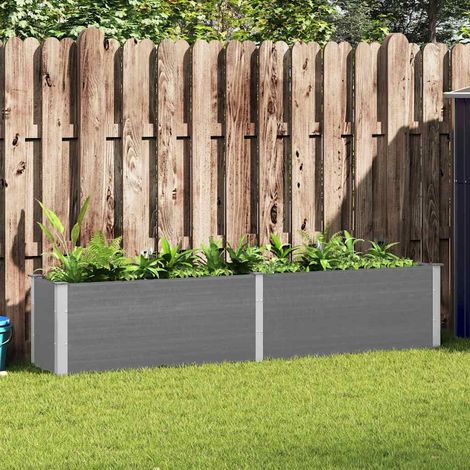 Lit surélevé de jardin-Jardinière surélevée-Bac de jardin surélevé 250x50x54 cm WPC Gris (1/5)