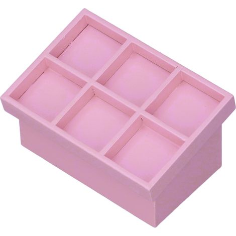 Étagère à fruits et légumes miniature en bois rose pour maison de poupée à l'échelle 1:12, aux couleurs vives et mignonnes. (1/5)