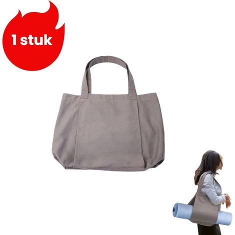 Lot de 1 sac de rangement pour tapis de yoga sac en toile sac de voyage pour équipement de sport extérieur sac à bandoulière pour tapis de yoga gris (1/5)