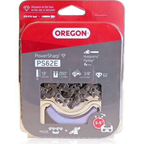Oregon PS62E - Catena a 62 denti per motosega con cote (1/3)