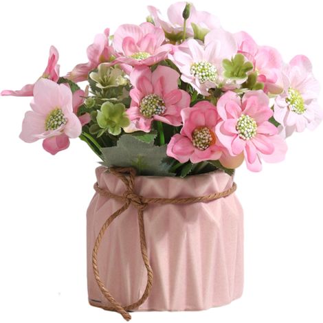 Plante Artificielle - Pot Céramique - Hauteur 45 cm - Fleur et Feuillage Vert - Décoration Intérieure Extérieure - Lot de 1 (1/5)