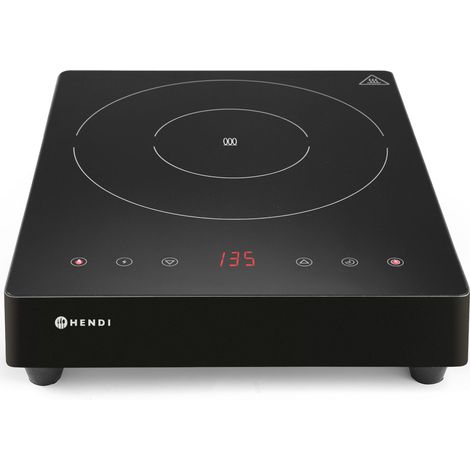 Cocina de inducción portátil con panel táctil, 1 zona de calentamiento, Black Line, diámetro 28 cm, 3500 W - Hendi 239421