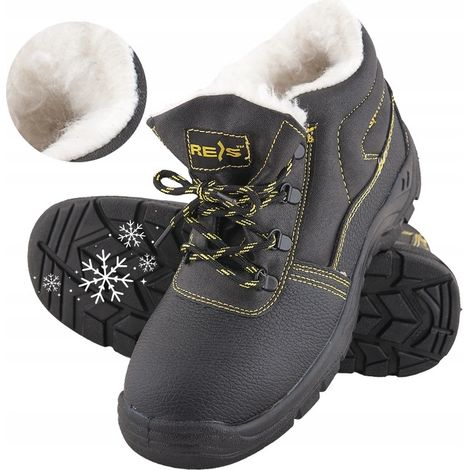 Bottes de travail d'hiver, bottines en cuir isolées avec embout renforcé, légères