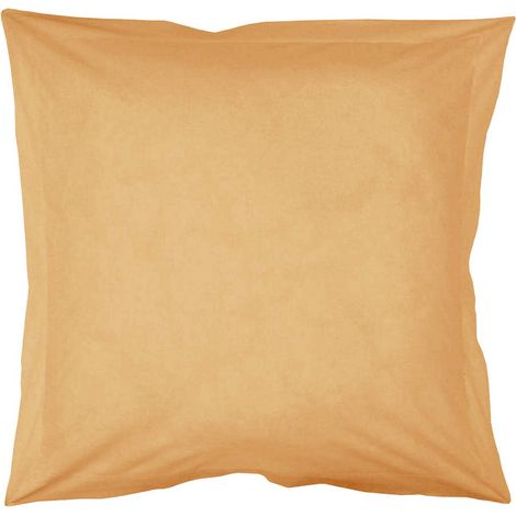 Taie d'oreiller unie en coton bio Jaune Curry 65x65 cm