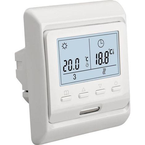 Wengart Thermostat hebdomadaire programmable à Affichage numérique WG806, AC230 V 16 A Fonctionne pour Chauffage au Sol électrique avec capteur de sonde de 3 m Blanc (1/4)