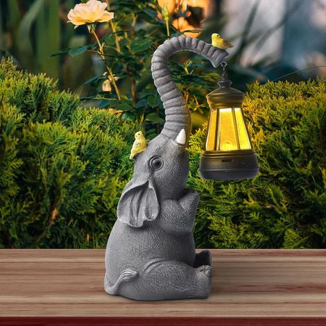Deko-Elefant: 1 wetterfeste LED-Solarlampe, wasserdichte Tierskulptur aus Kunstharz, für Heimdekoration und handgefertigte Geschenke (9x7x20cm)